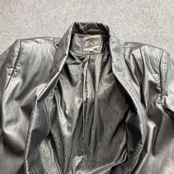 VTG G-III Global Identity Coat Women's Large Black Leather Trench Matrix‎ Gothic - Picture 15 of 15